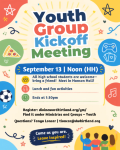 Youth Event Flyer for September 13